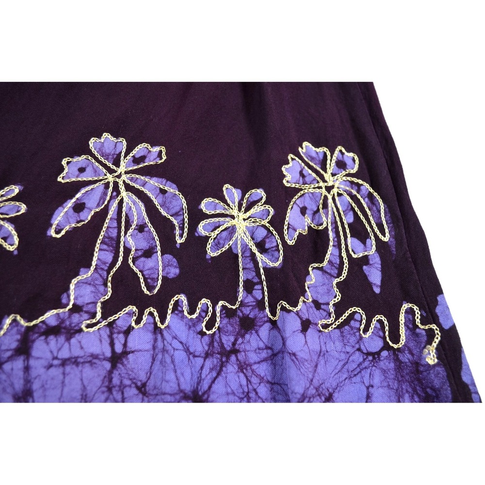 Advance Apparels Women's Sleeveless Deep Purple Dress Floral Embroidered Free Sz - Picture 12 of 13